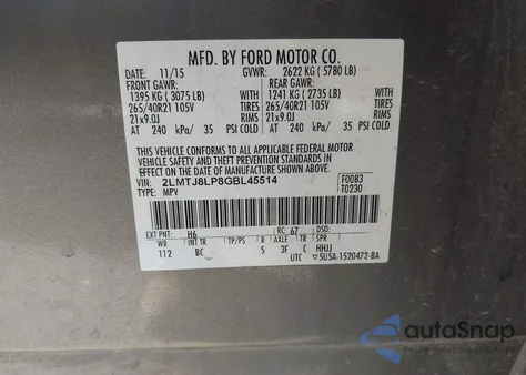 2016 Lincoln Mkx Reserve из США, поврежденный, VIN 2LMTJ8LP8GBL45514